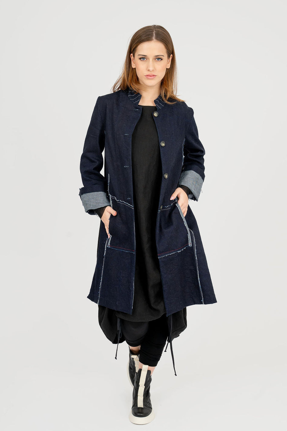 Denim Coat thats raw and rugged- UNISEX