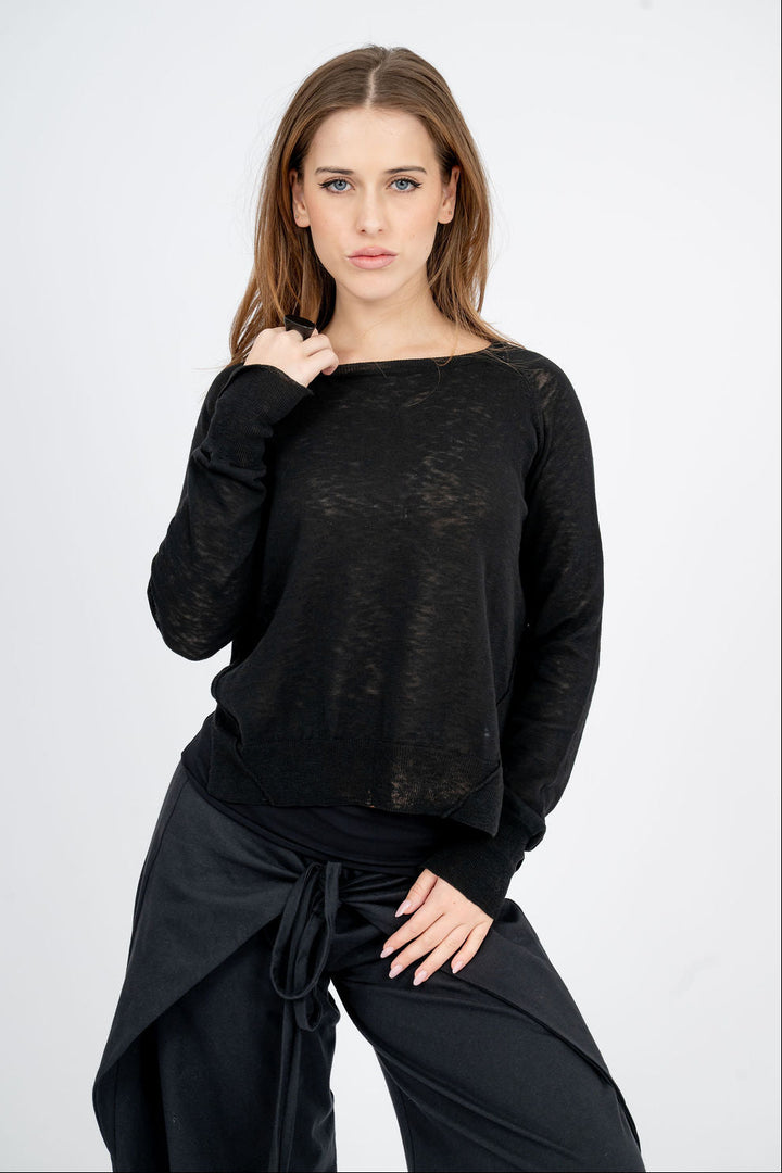 Linen knit sweater