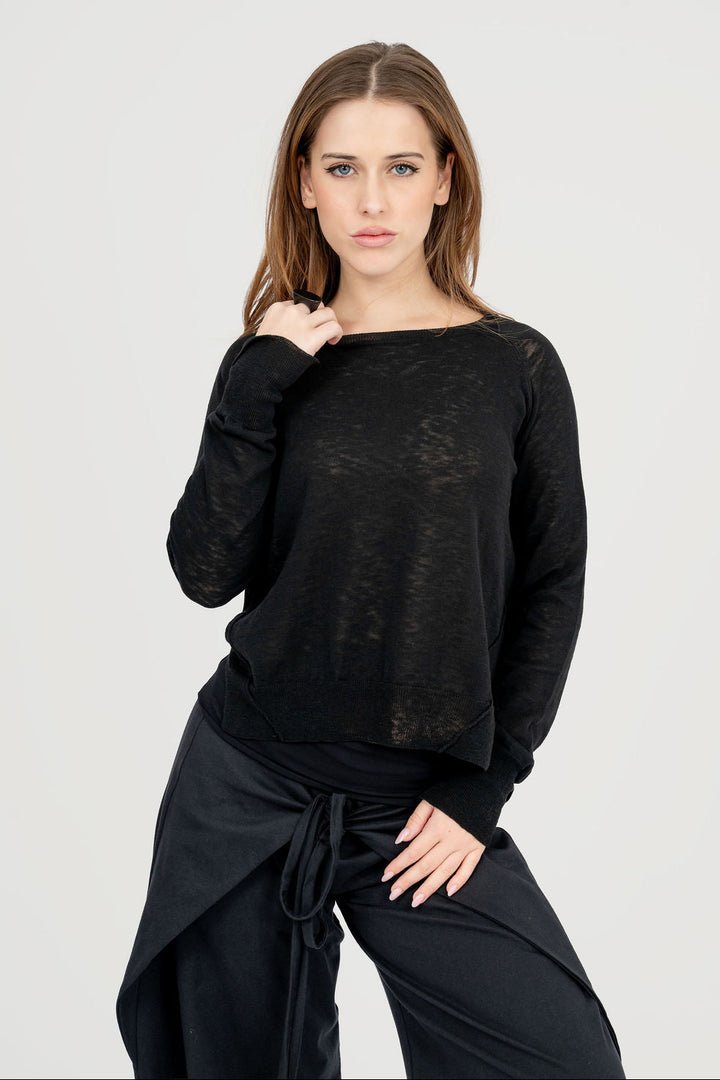 Flare tie front cotton pant