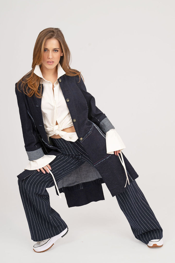 Denim Coat thats raw and rugged- UNISEX