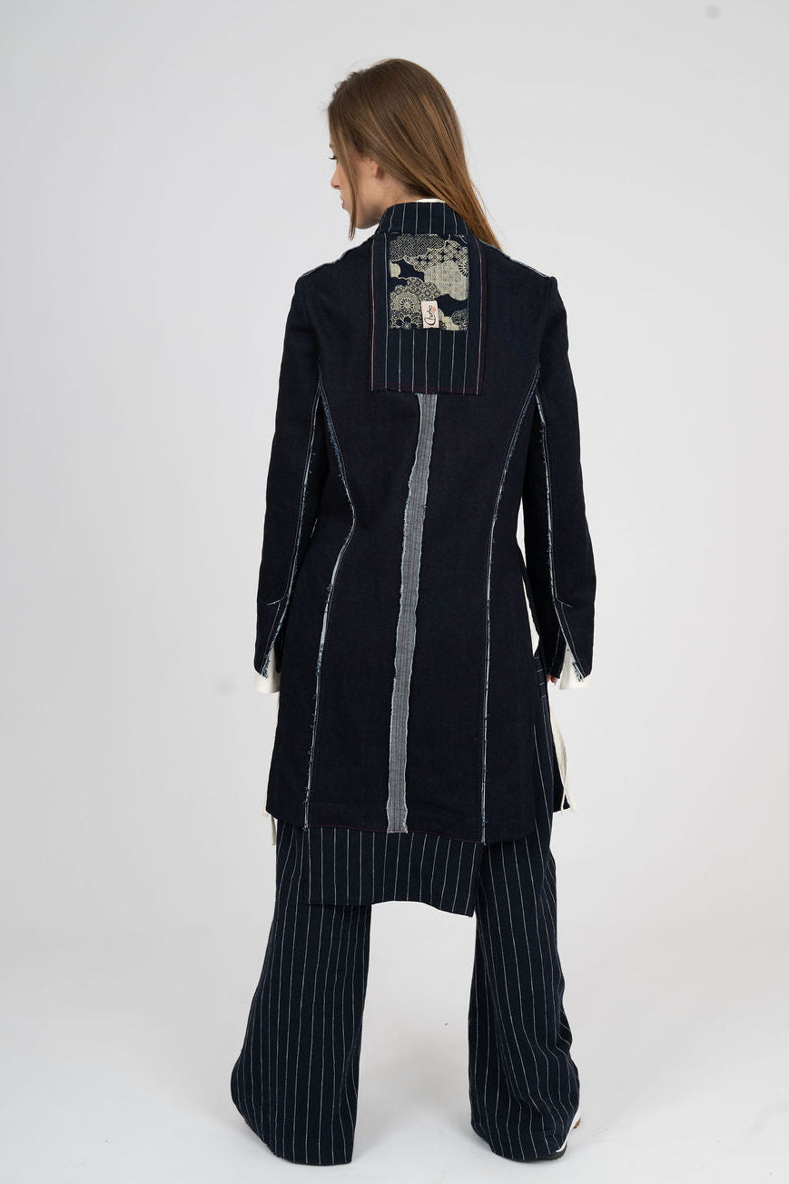 Denim Coat thats raw and rugged- UNISEX