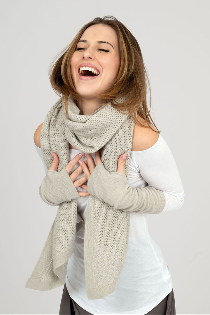 Unisex Long Cashmere mesh shawl