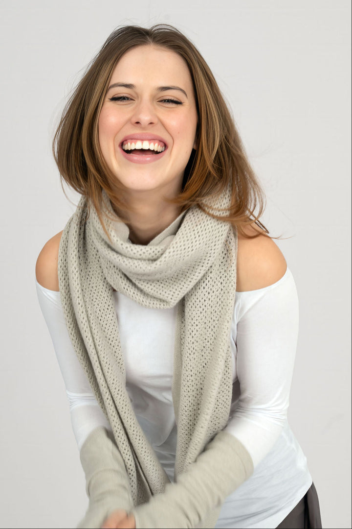 Unisex Long Cashmere mesh shawl