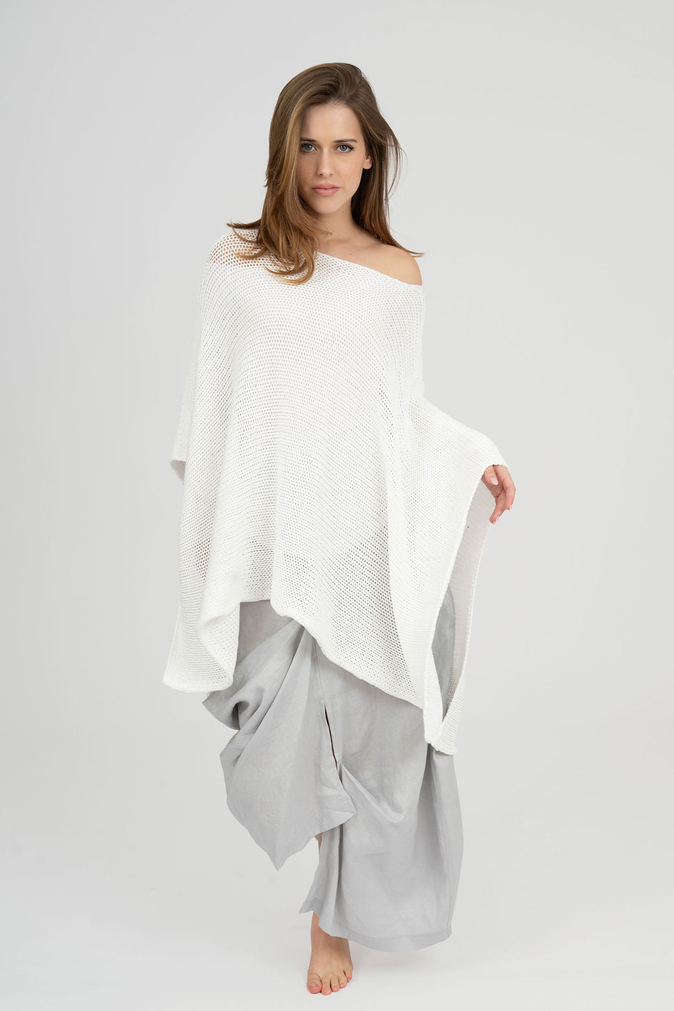 Multi-Way Cotton Knit Poncho