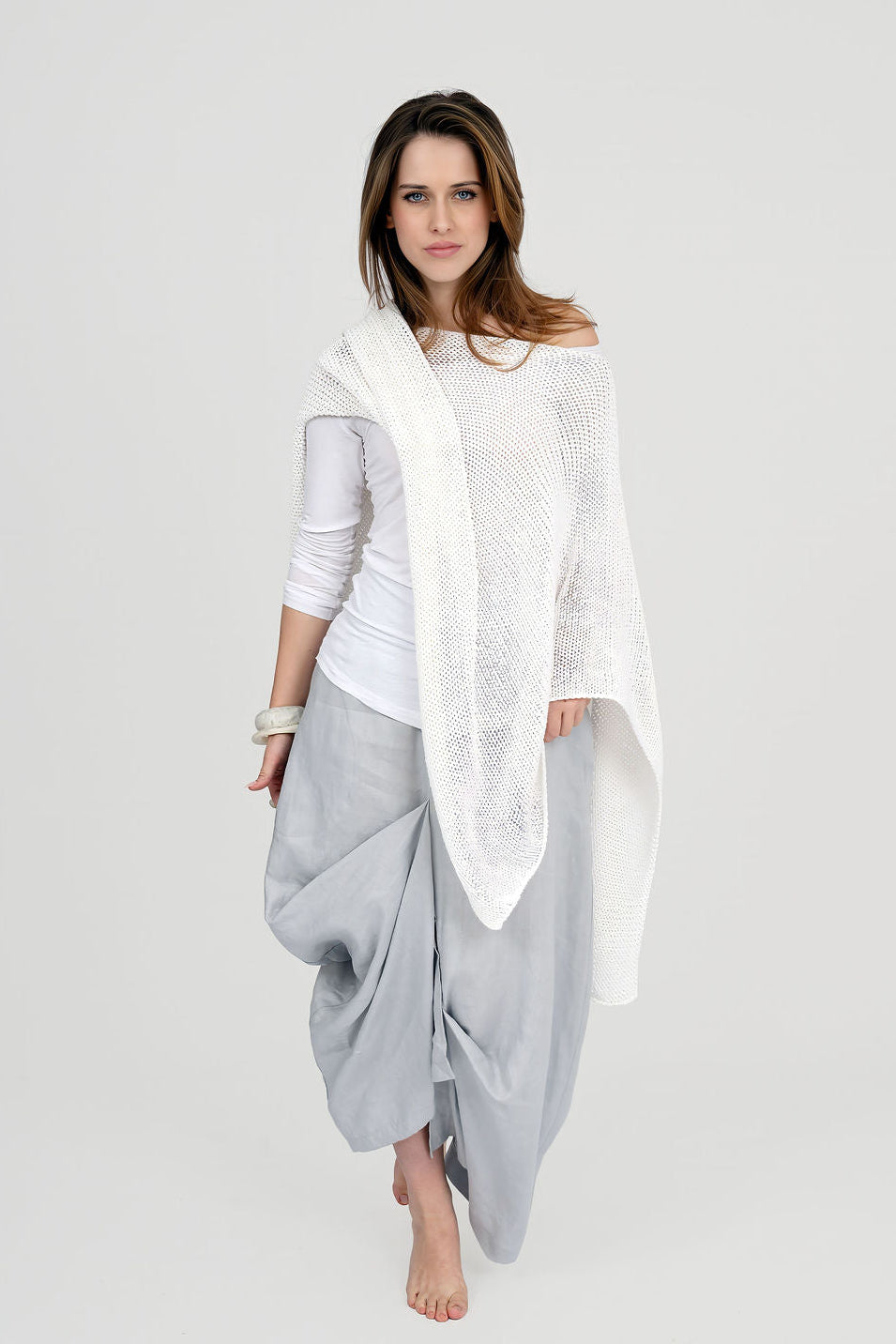 Multi-Way Cotton Knit Poncho