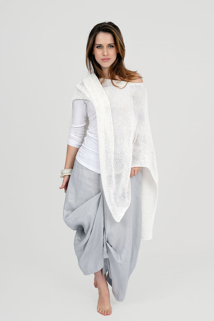 Multi-Way Cotton Knit Poncho