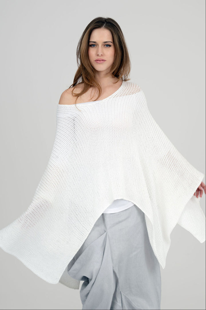 Multi-Way Cotton Knit Poncho