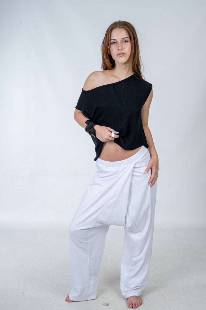Bamboo Asymmetric Off Shoulder Top