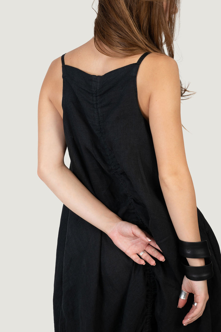 Linen Maxi Dress with square neck