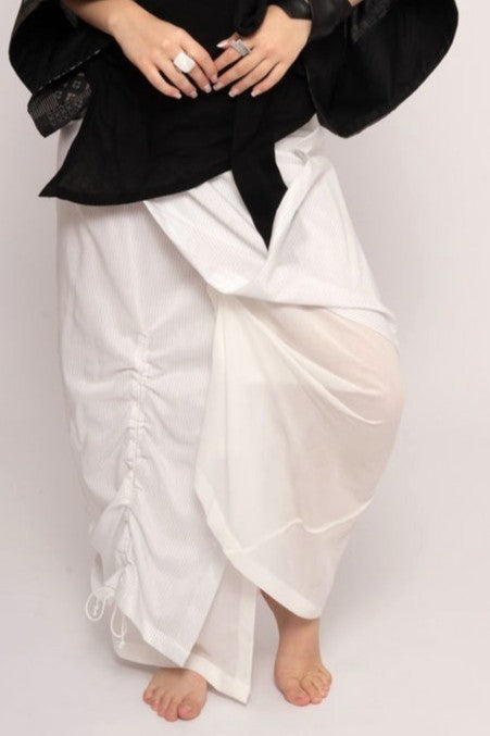 Silk layered wrap skirt