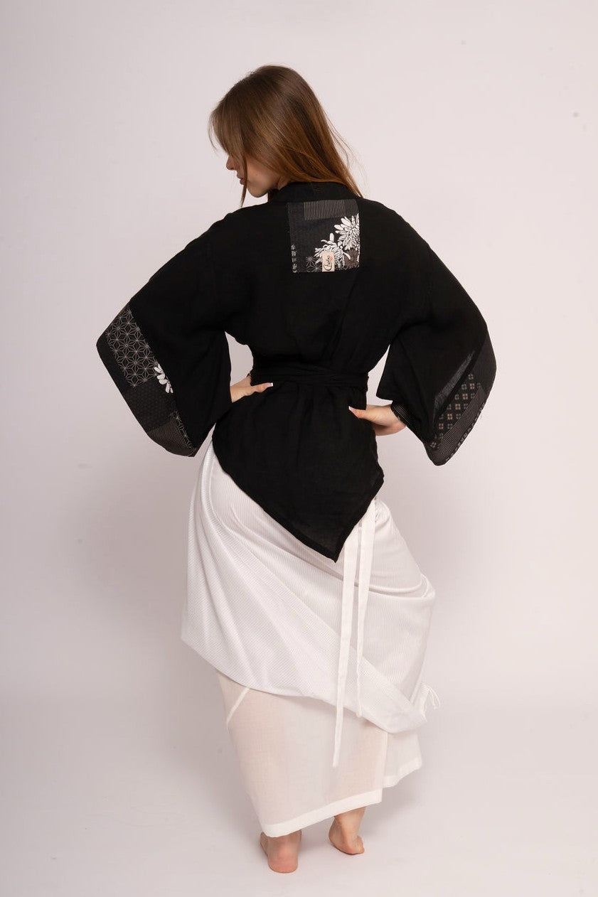 Silk layered wrap skirt