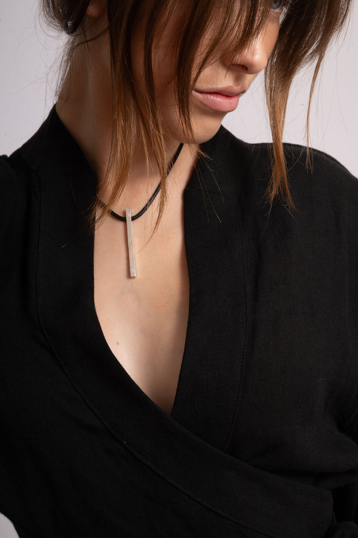 Long drop solid sterling silver Pendant