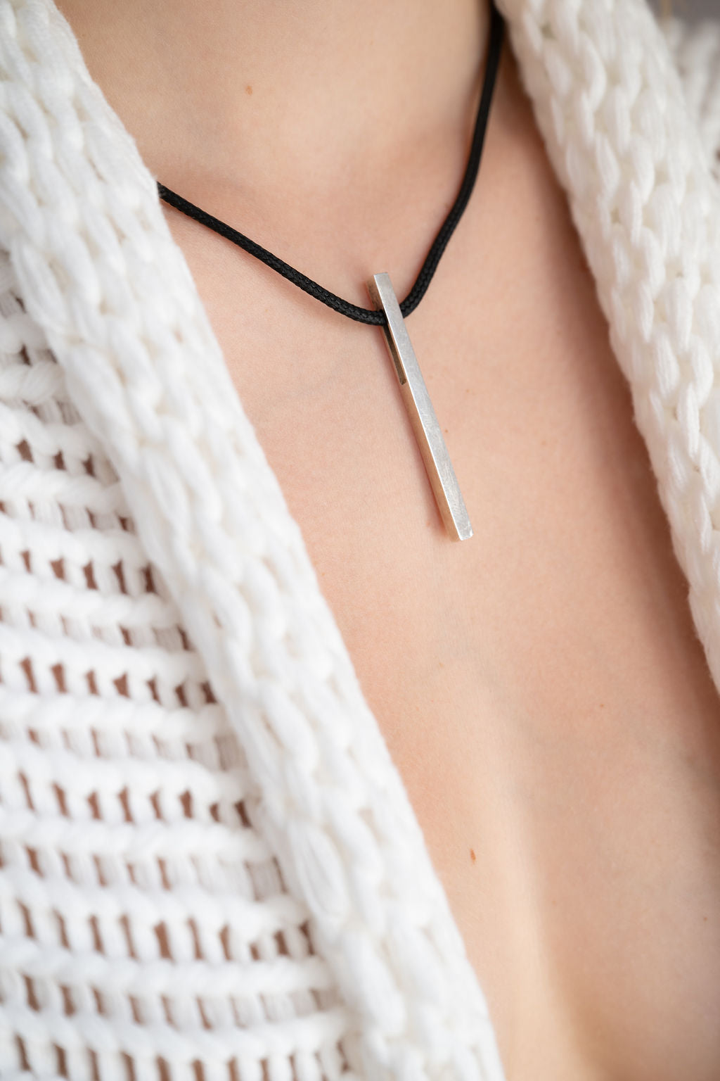 Long drop solid sterling silver Pendant