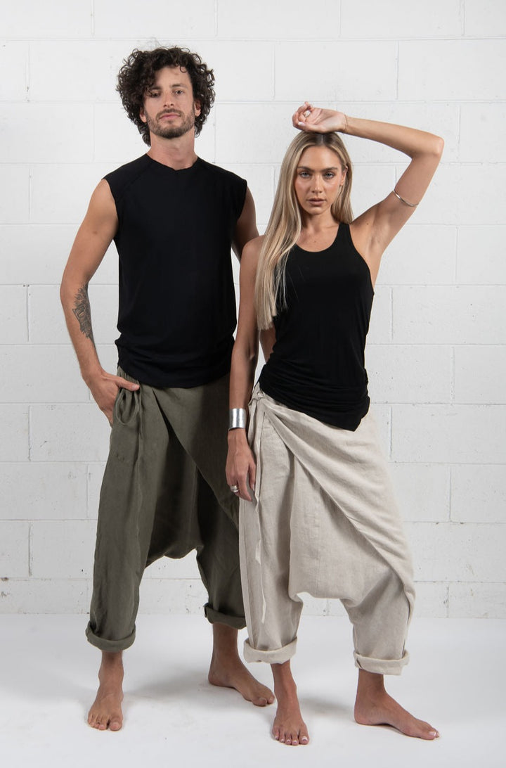 Mens Linen Wrap Pant- UNISEX