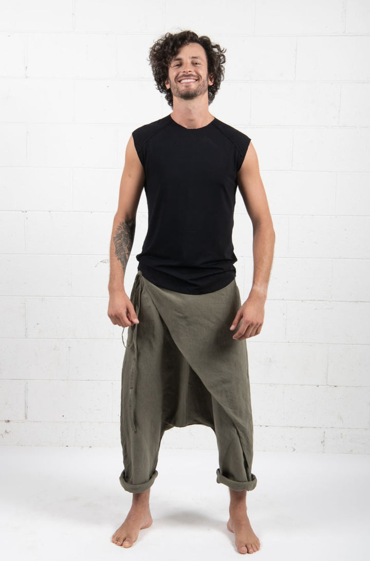 Mens Linen Wrap Pant- UNISEX