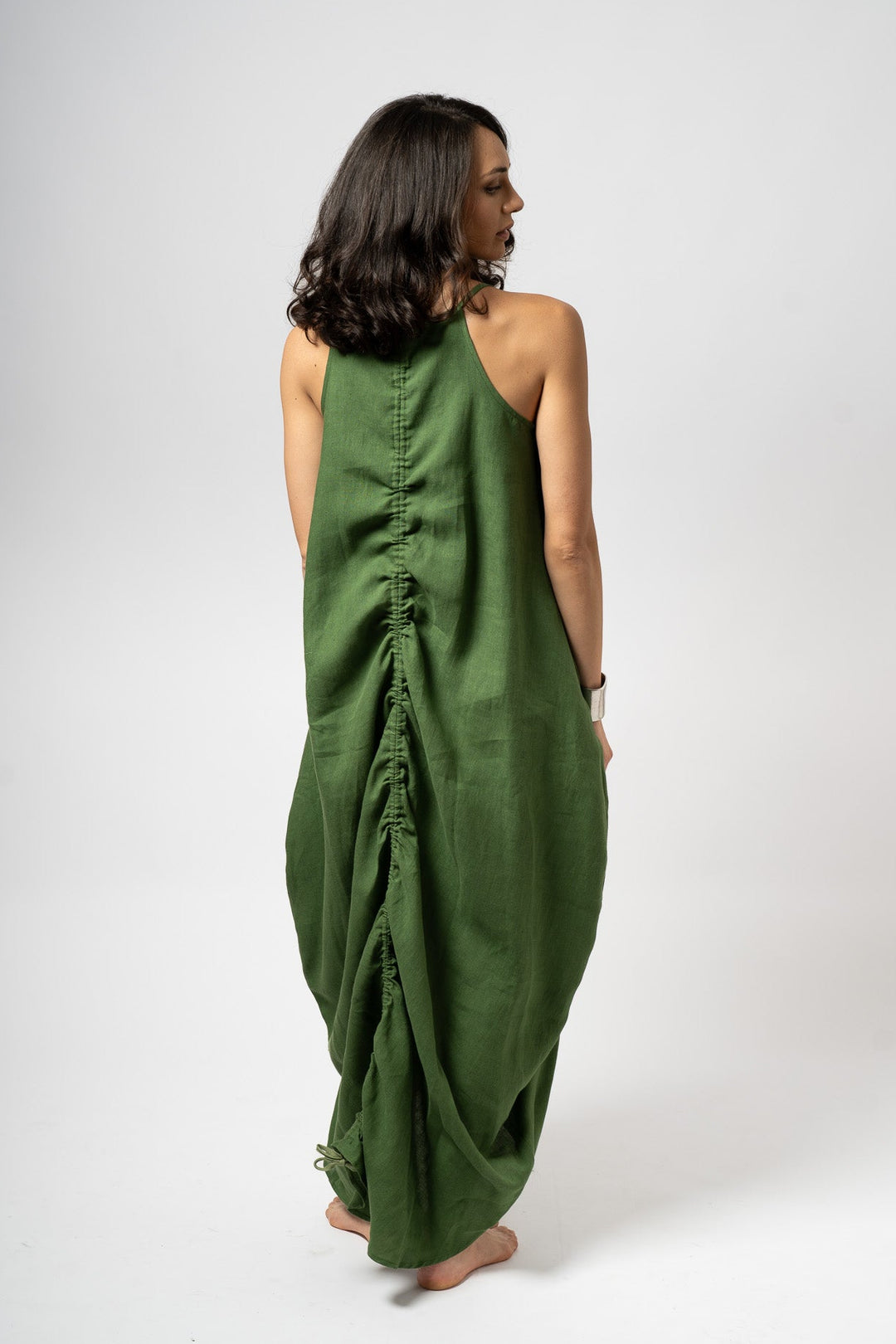 Linen Maxi Dress with square neck
