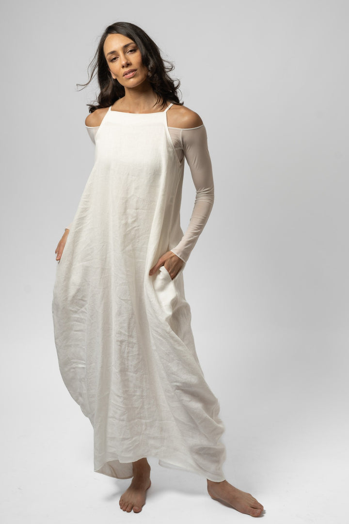 Off Shoulder Long Sleeve Top- Sheer
