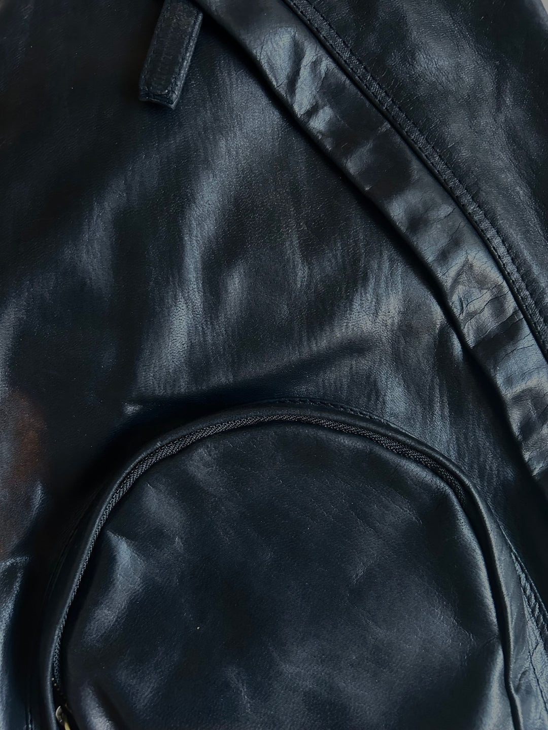 Leather cross body back pack - Unisex