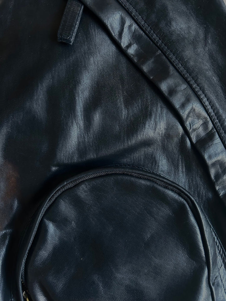 Leather cross body back pack - Unisex