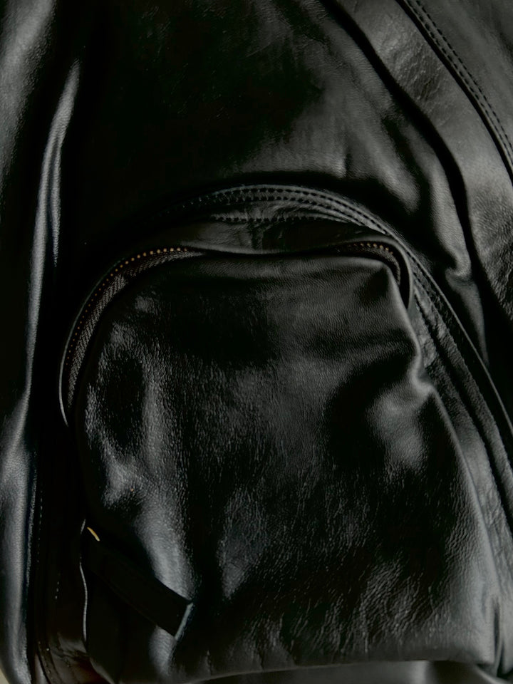 Leather cross body back pack - Unisex