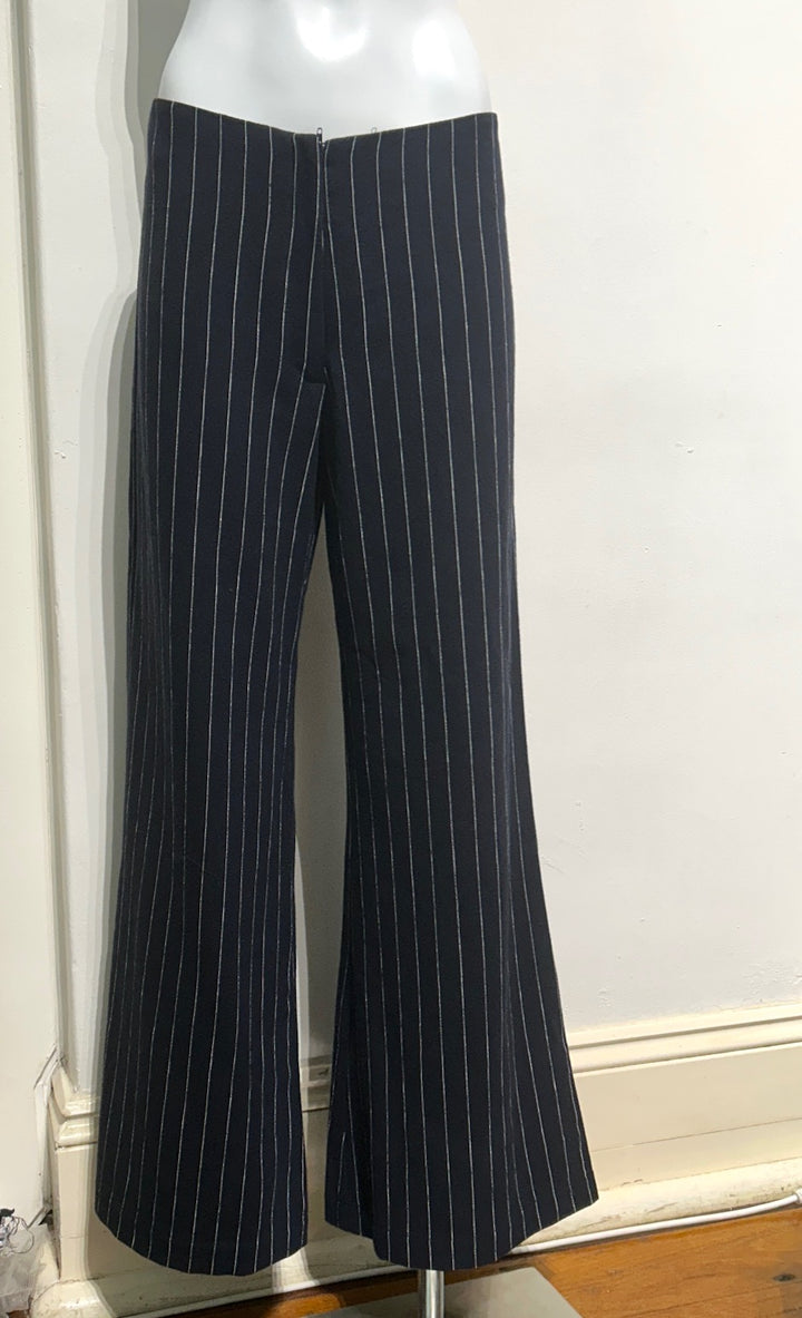 Linen flare pinstripe  pant