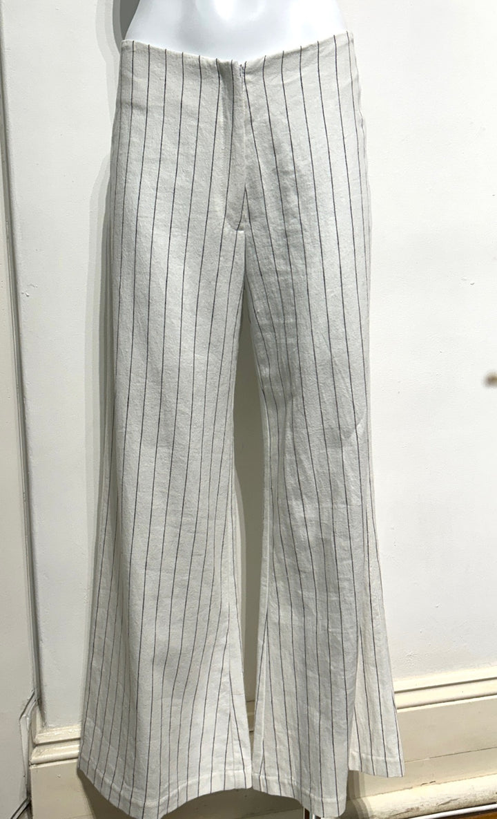 Linen flare pinstripe  pant