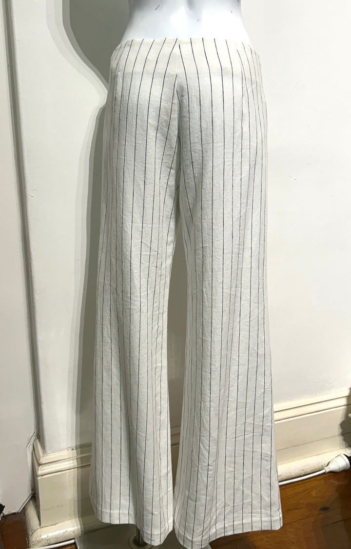 Linen flare pinstripe  pant