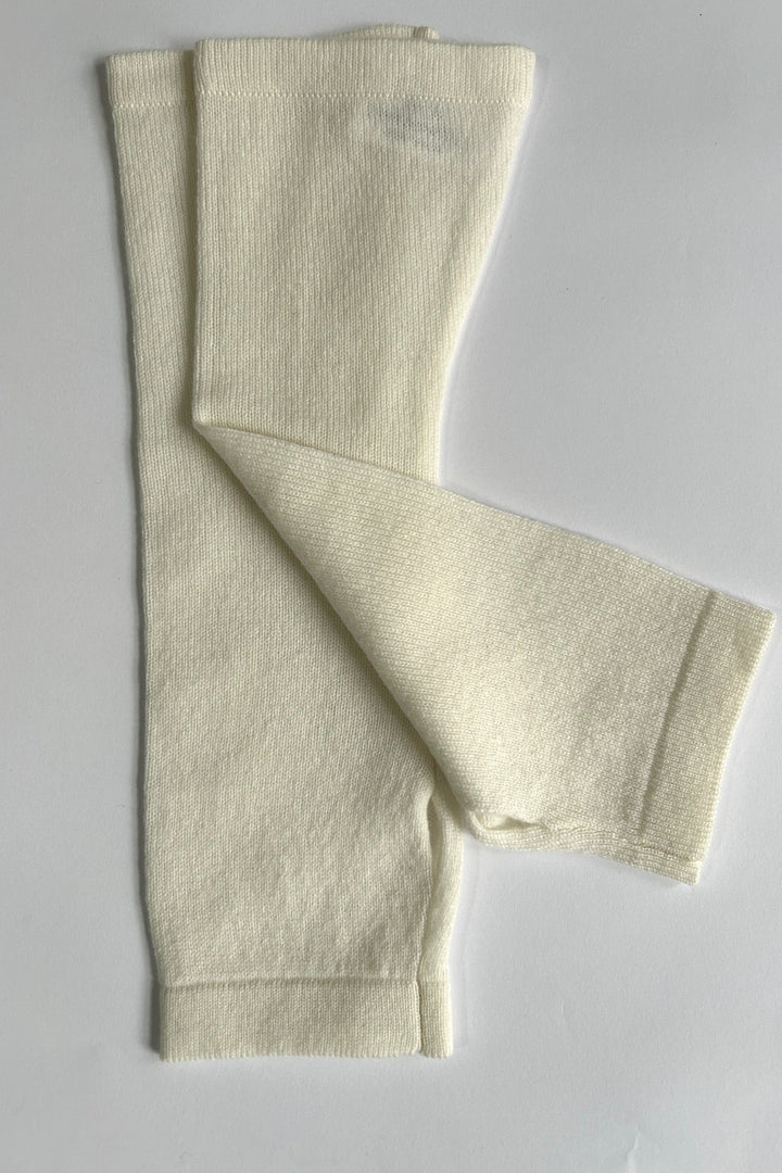 White cashmere armwarmers