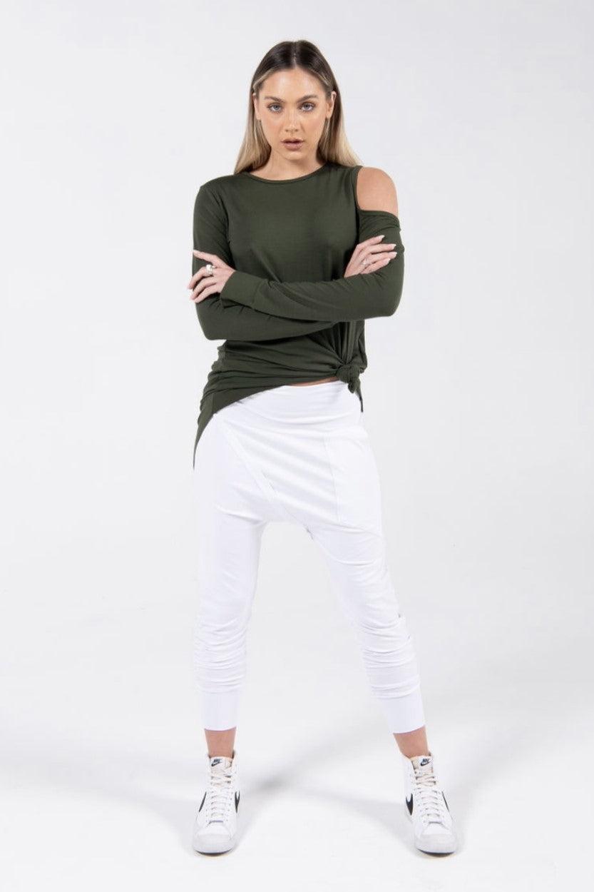 Asymmetric drop crotch pant - Aroma Houz