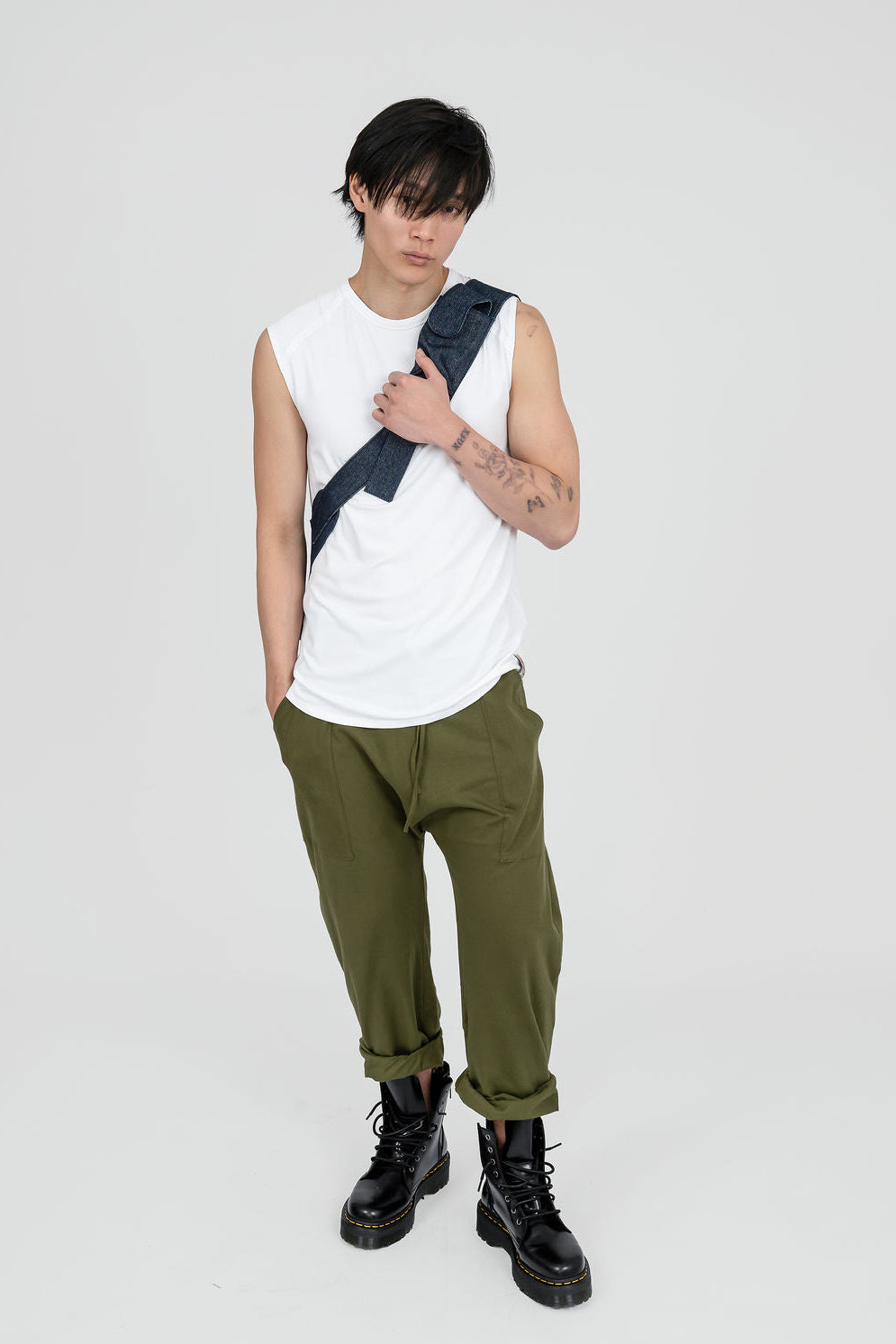 Drop Crop Pants With draw cord- UNISEX