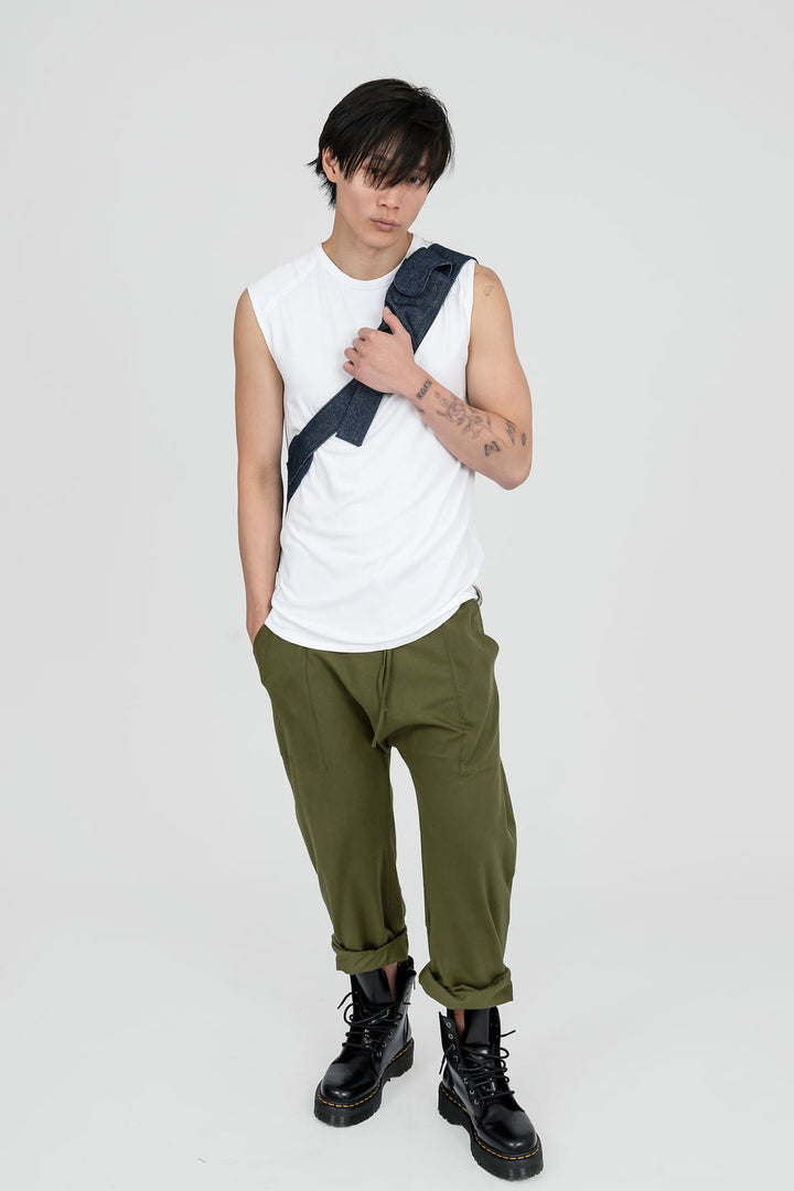MEN'S Drop Crop Pants With draw cord- UNISEX