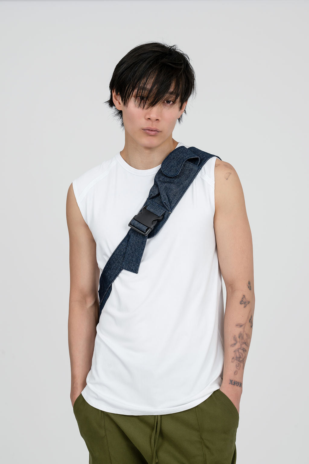 Leather cross body back pack - Unisex