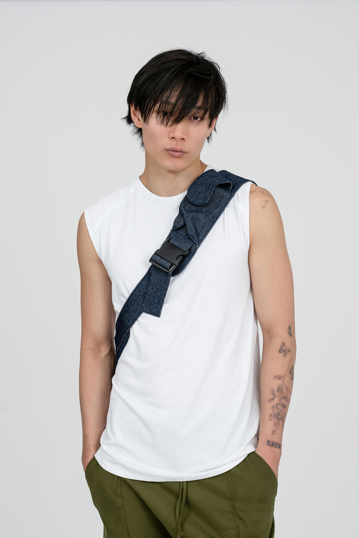 Leather cross body back pack - Unisex