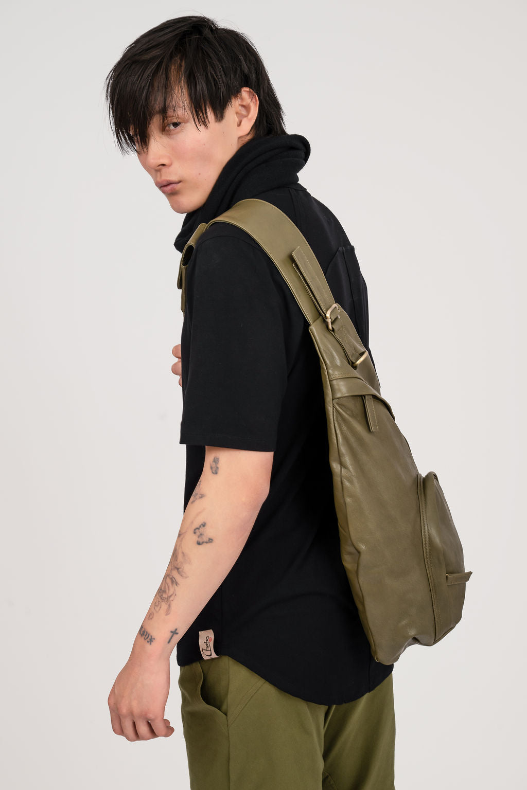 Leather cross body back pack - Unisex