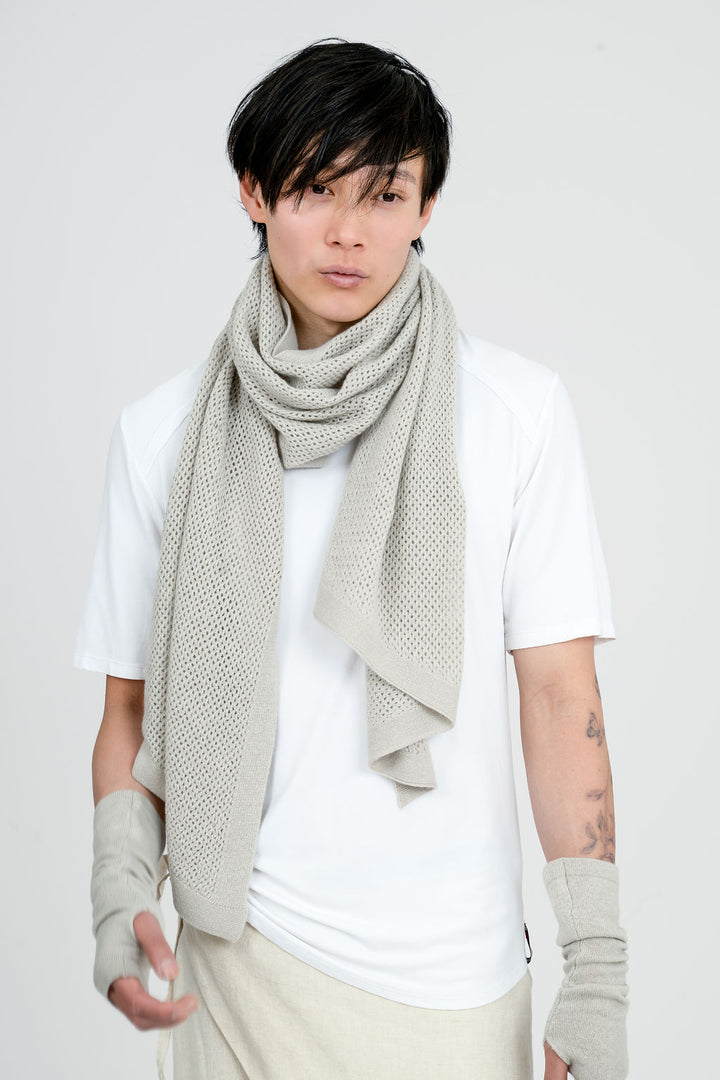 Unisex Long Cashmere mesh shawl