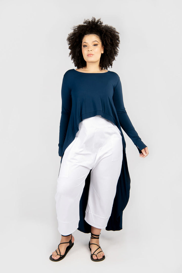 Long Back Top With Long Sleeve