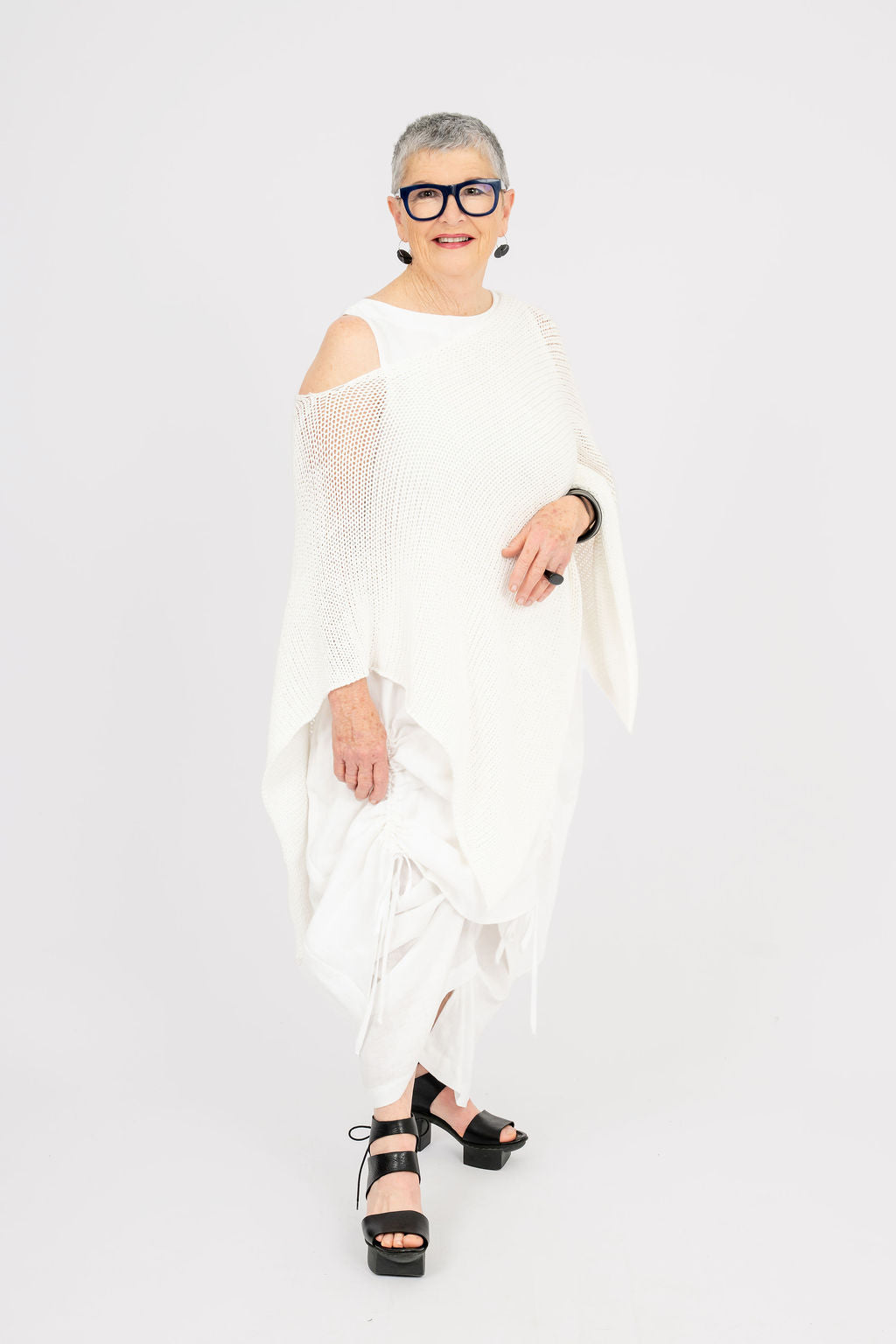 Multi-Way Cotton Knit Poncho