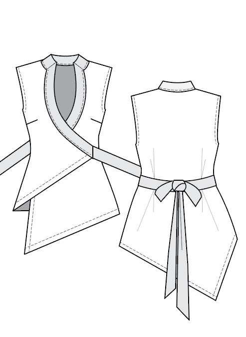 Asymmetric Wrap Top