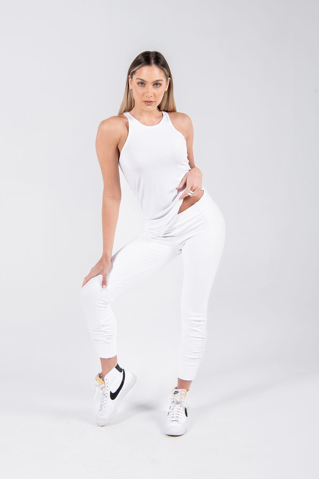 High Neck Action Back Top