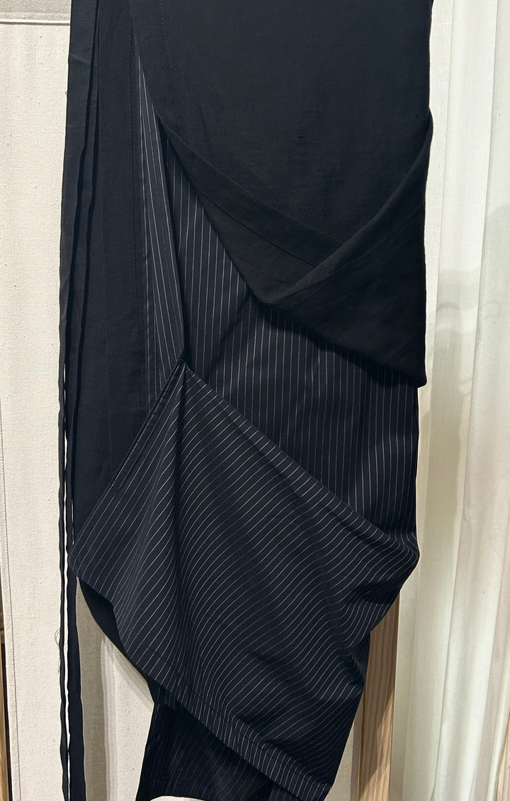 Linen layered wrap skirt