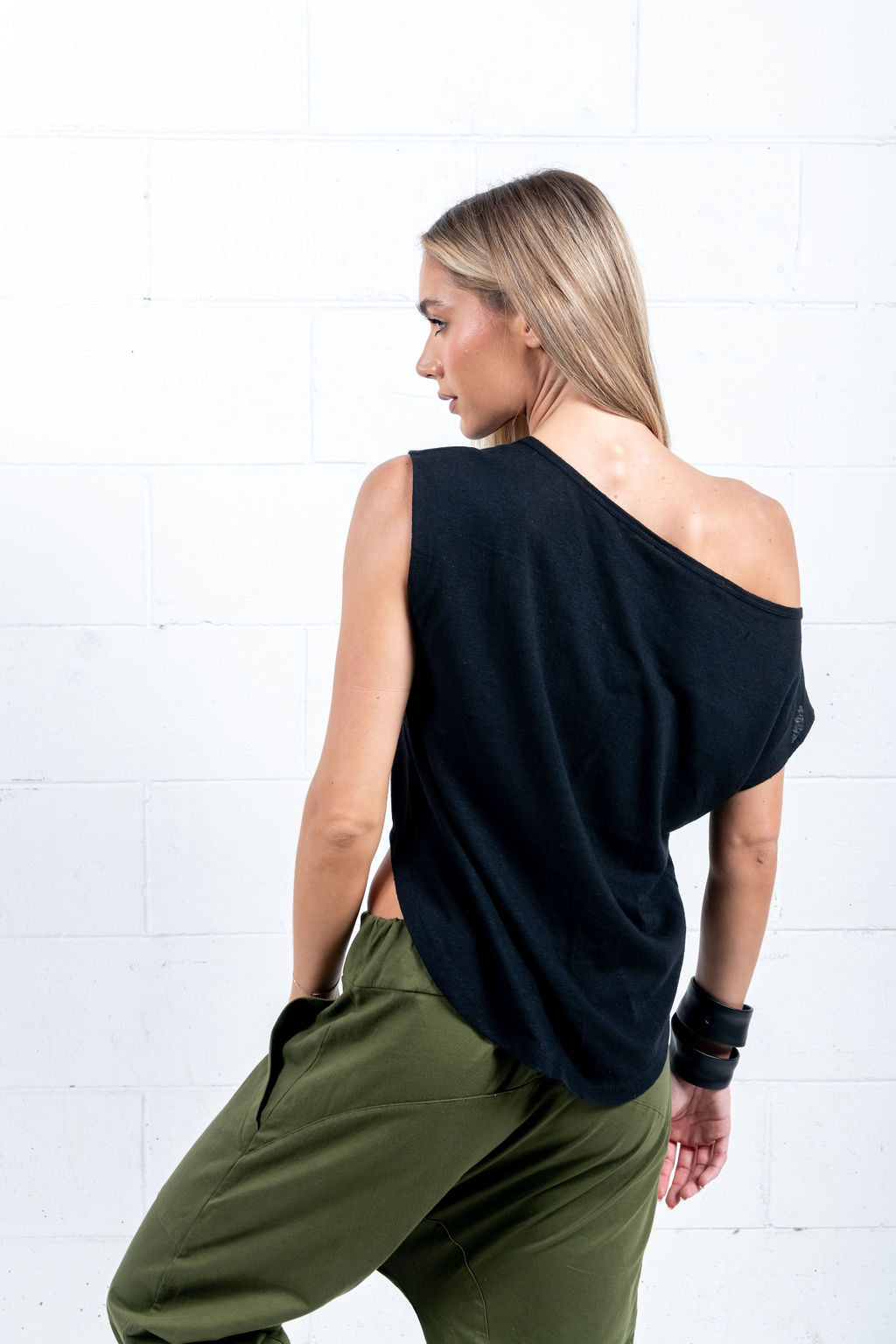 Bamboo Asymmetric Off Shoulder Top