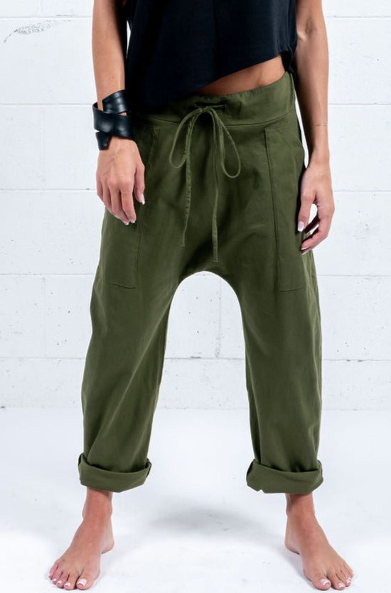 MEN'S Drop Crop Pants With draw cord- UNISEX