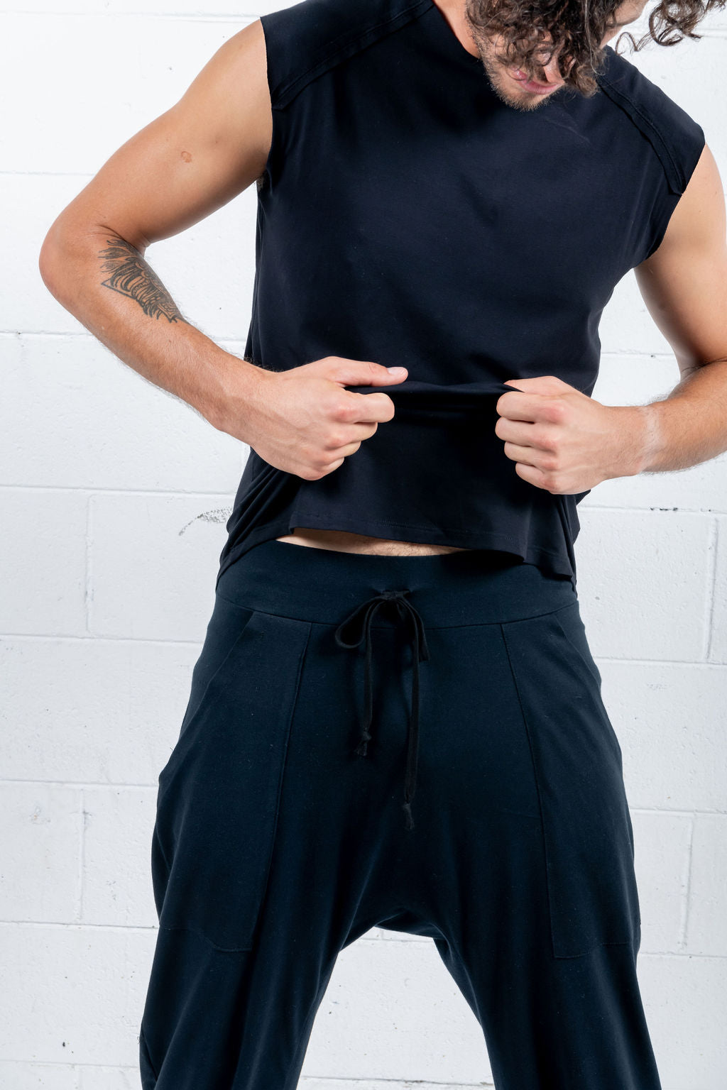 Drop Crop Pants With draw cord- UNISEX