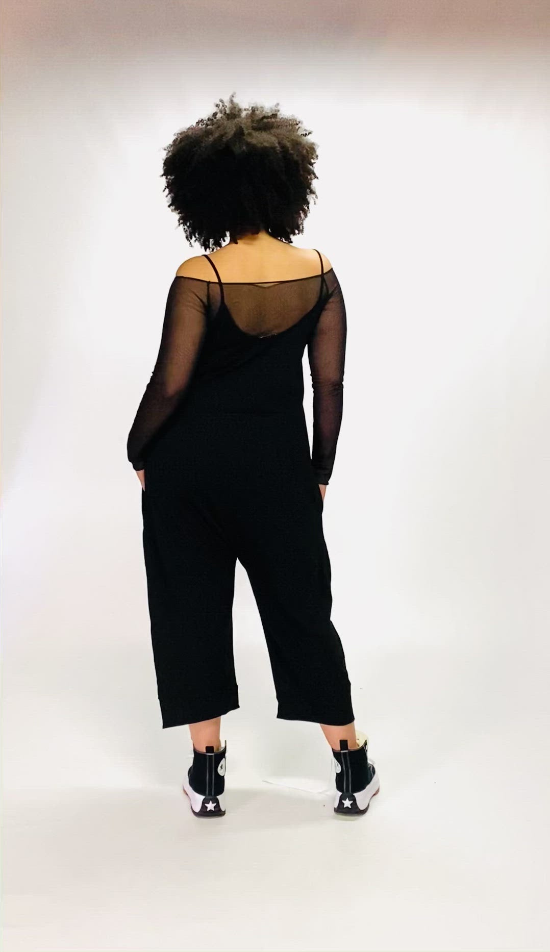 Basic Drop Crotch Jumpsuit With Wide Leg