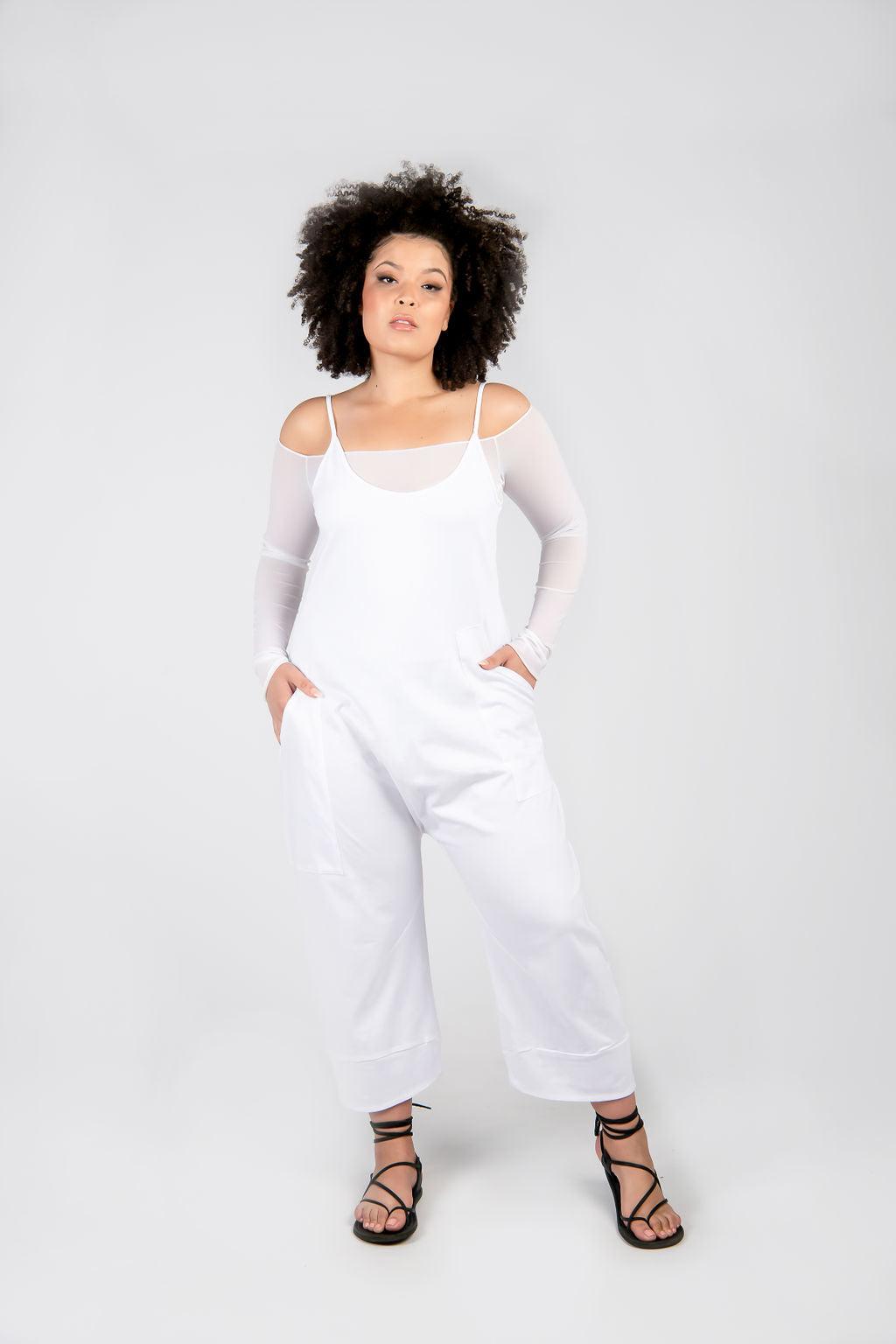 Action Back Drop Crotch Jumpsuit With Wide Leg - Aroma Houz