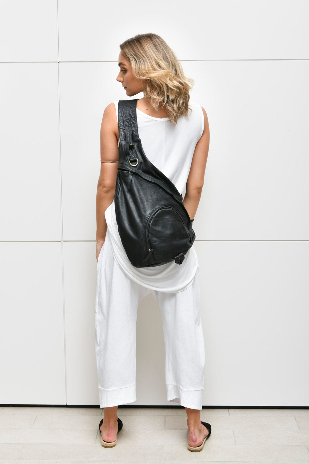 Leather Backpack With Across Body Strap - Unisex - Aroma Houz