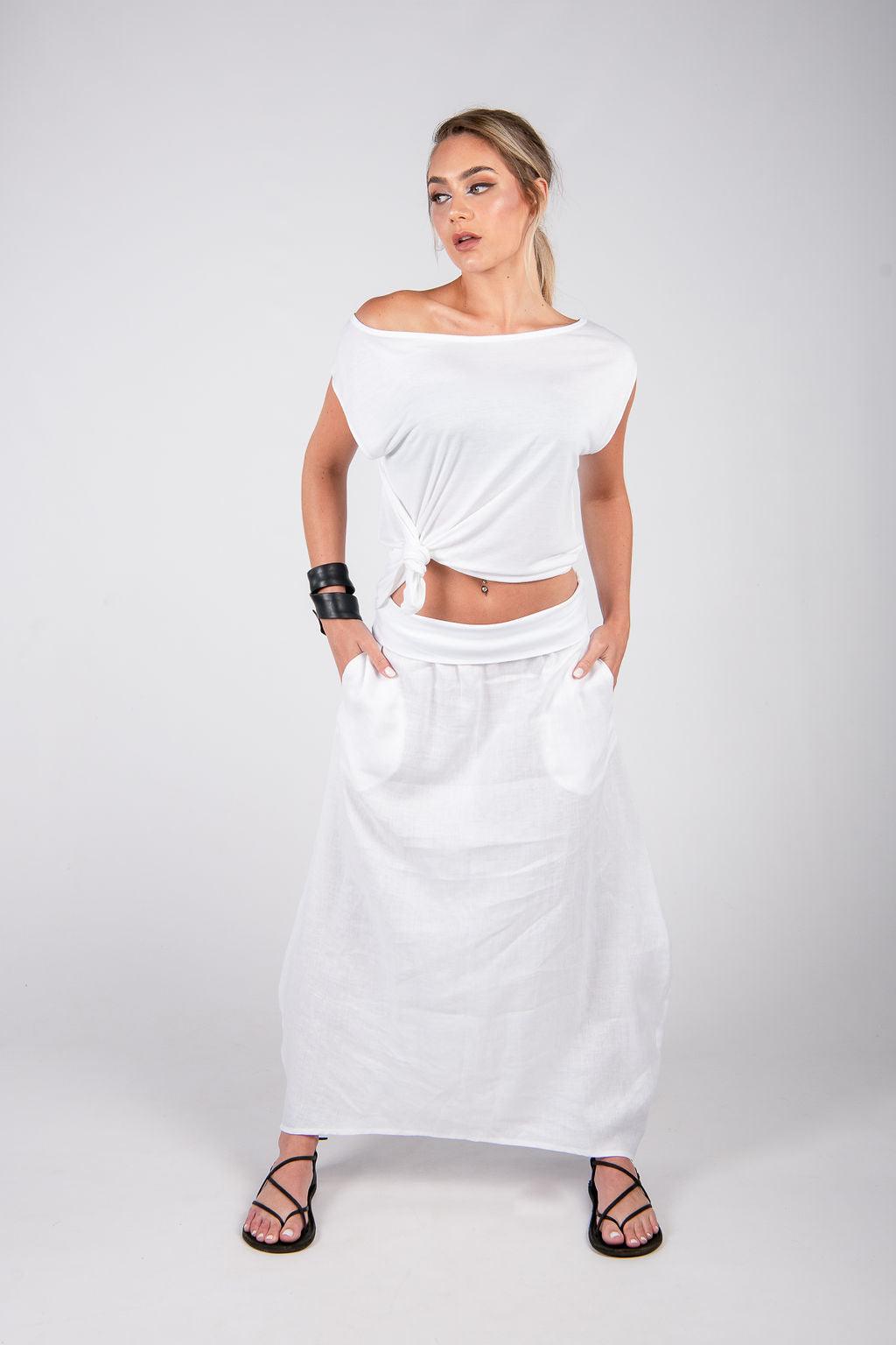 Bamboo Asymmetric Off Shoulder Top - Aroma Houz