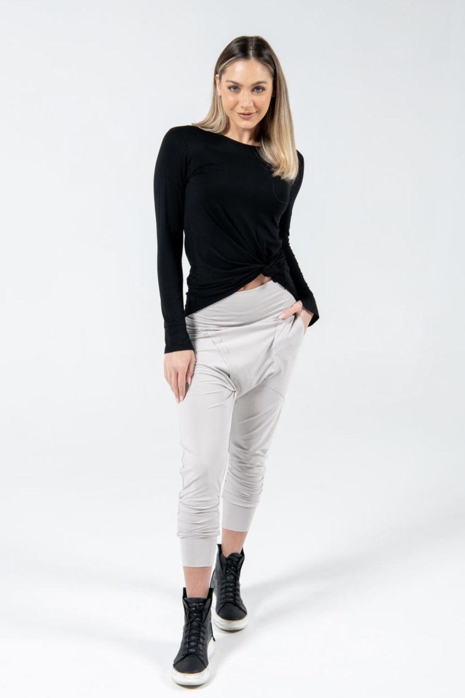 Asymmetric drop crotch pant - Aroma Houz