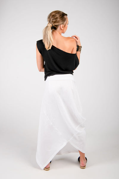 Linen Asymmetric Maxi Skirt - Aroma Houz