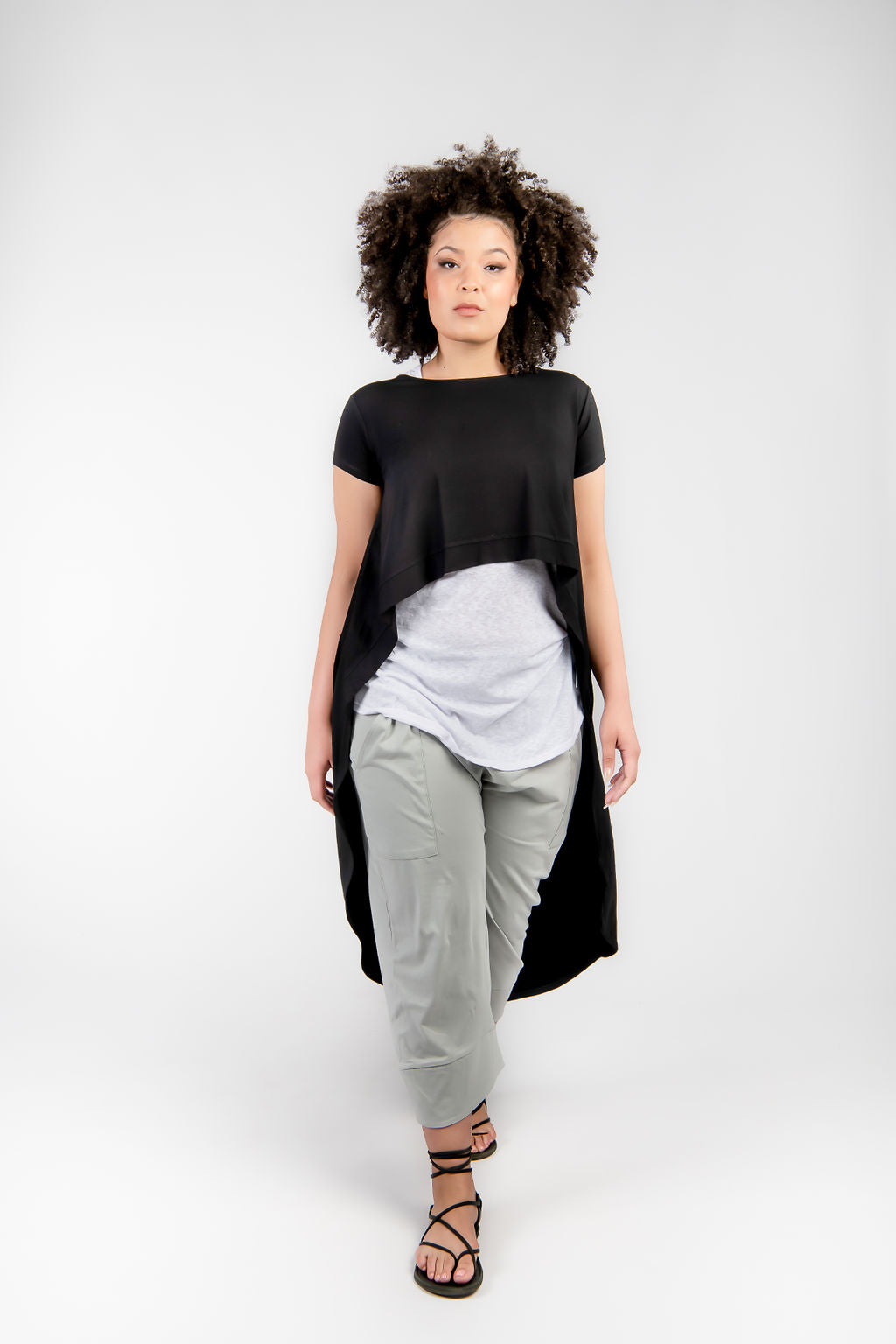 Long Back Top With Cap Sleeve - Aroma Houz